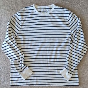 J.Crew Striped Long Sleeve Shirt - Navy and White